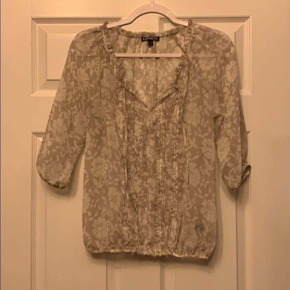 Beige floral blouse